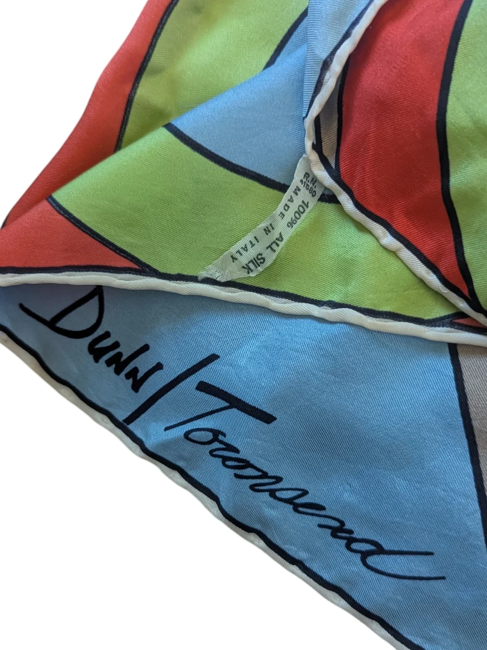 VTG Silk Scarf by Dunn/Townsend Italian Geometric Design